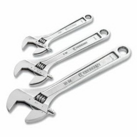 Crescent AC3PC 3 Pc Adjustable Wrench Set, 6 in, 8 in, 10 in, Satin Chrome w/Polished Face