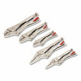 Crescent CLP5SETN-08 5 Pc Curved and Long Nose Locking Plier Set, 5 in, 6 in, 7 in, 9 in, 10 in