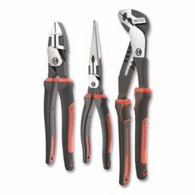 Crescent Z2SET3CG-06 Crescent&#174; Z2 Mixed Dual Material Plier Sets, 3 Pc, 8 in Lineman, 8 in Long Nose, 10 in Tongue and Groove