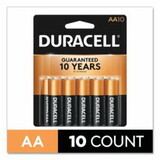 DURACELL MN1500B10Z CopperTop Alkaline Battery, 1.5V, AA, 10/PK