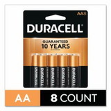 DURACELL MN1500B8Z CopperTop Alkaline Battery, 1.5V, AA, 8/PK