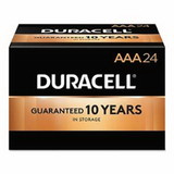 DURACELL MN2400BKD CopperTop Alkaline Battery, 1.5V, AAA, 24/PK