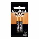 DURACELL MX2500B2PK CopperTop Alkaline Battery, 1.5V, AAAA, 2 EA/PK