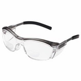 3M 247-11435-00000-20 Nuvo Reader Protective Eyewear, +2.0 Diopter, Clear Anti-Fog Lens, Gray Frame