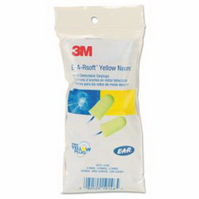3M 311-4106 E-A-Rsoft SuperFit Metal Detectable Corded Earplugs,  Red/Yellow, Corded