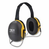 3M X2B PELTOR™ X Series Earmuff, 25dB NRR, Black/Yellow, Behind the Head