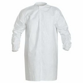 Dupont D13472742 Tyvek Isoclean Frock With Snap Front, Small, White