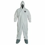 Dupont D13475879 Proshield Nexgen Coveralls With Attached Hood And Boots, White, Medium
