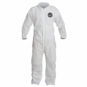 Dupont  Proshield&#174; 10 Coverall, Collar, Elastic Wrists and Ankels, Zipper Front, Storm Flap, White