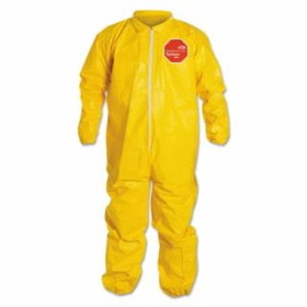 Dupont  Tychem&#174; 2000 Coverall, Serged Seams, Collar, Elastic Wrists and Ankles, Zipper Front, Storm Flap, Yellow