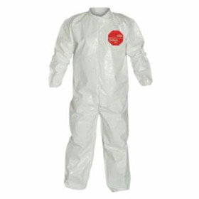 Dupont  Tychem&#174; 4000 Coverall, Bound Seams, Collar, Elastic Wrist and Ankles, Zipper Front, Storm Flap, White