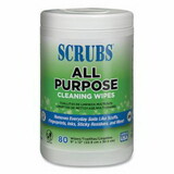 Scrubs 96580 All Purpose Cleaning Wipes, 80 Wipes, Over-Sized Cannister, 9 In X 12 In