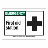 Brady 262-21806 B401 7H X 10W Ansi Blk Grn/Wht First Aid