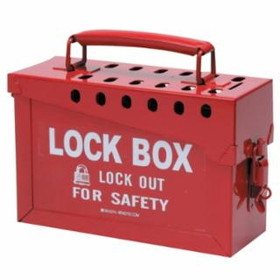 Brady 262-65699 Portable Metal Lock Box- Red