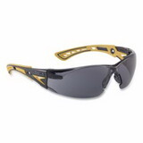 Bolle Safety 40244 Rush+ Series Safety Glasses, Smoke Lens, Platinum® Anti-Fog, Yellow/Black Frame