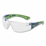 Bolle Safety 40256 Rush+ Series Safety Glasses, Clear Lens, Platinum® Anti-Fog, Anti-Scratch, Green/Blue Frame