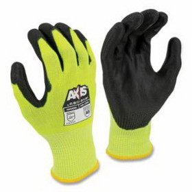 Radians RWG558L AXIS&#153; Cut Protection PU Coated Glove, Large, Hi-Vis Green/Black