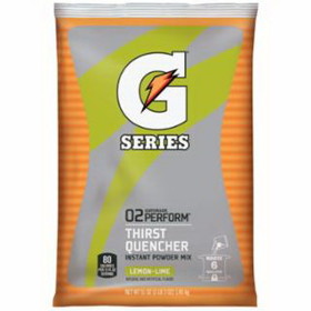 Gatorade 308-03967 G Series 02 Perform Thirst Quencher Instant Powder, 51 Oz, Pouch, 6 Gal Yield, Lemon-Lime