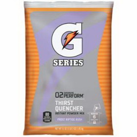 Gatorade 308-33672 G Series 02 Perform Thirst Quencher Instant Powder, 51 Oz, Pouch, 6 Gal Yield, Frost Riptide Rush
