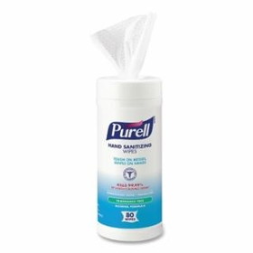 Purell 9030-12 Hand Sanitizing Wipes Alcohol Formula, 6 in W x 7 in L, 80/Canister, Alcohol Odor