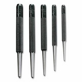 General Tools SPC74 5 Piece Center Punch Set, Round Tip, 1/16 In To 5/32 In Tip Size, Alloy Steel