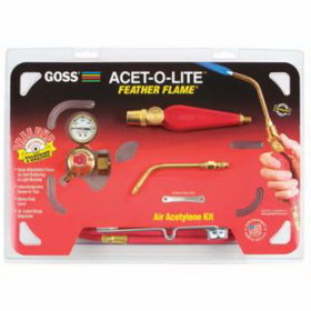 Goss KA-1H Feather Flame Air-Acetylene Torch Outfit, 3/16 In, Acetylene(B), Soldering/Brazing
