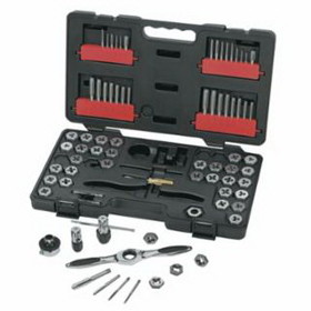 Gearwrench 329-3887 75 Piece Combination Ratcheting Tap And Die Drive Tool Set, Inch/Metric, Hex