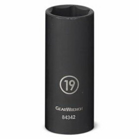 Gearwrench 84555N Deep Impact Socket, 1/2 in Drive, 6 Point, 15/16 in Opening, SAE