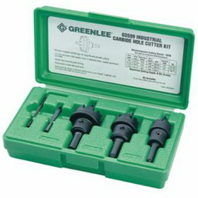 Greenlee 332-635 Carbide-Tipped Hole Cutter Kits, Tungsten, 7/8 In-1 3/8 In Cut Diam.