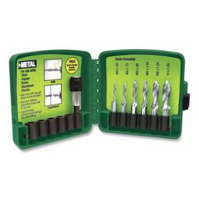Greenlee DTAPKIT Drill/Tap Sets, 1/4 in Hex, Steel