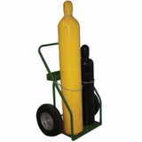 Saf-T-Cart 339-861-16 800 Series Carts, Holds 2 Cylinders, 9.5 In Dia., 16 In Pneumatic Wheels