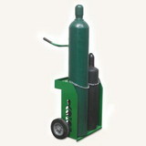 Saf-T-Cart 339-950-10B Cylinder Box Cart, For Oxygen And Acetylene, 13.66 In D X 24.5 In W X 43.63 In H, 10 In Semi-Pneumatic Tires