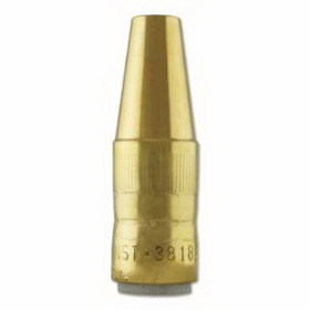 BERNARD NST-3818B Centerfire&#153; MIG Nozzle, 1/8 in Recess, 3/8 in Bore, For TT Series Tip, Brass