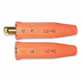 LENCO 05553 Cable Connector, Single Oval-Point Screw Connection, LC-40, #1/0 thru #2/0 Cable, Orange