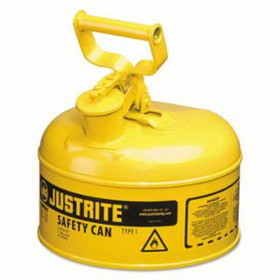 Justrite 7110200 Type I Steel Safety Can, Diesel, 1 gal, Yellow
