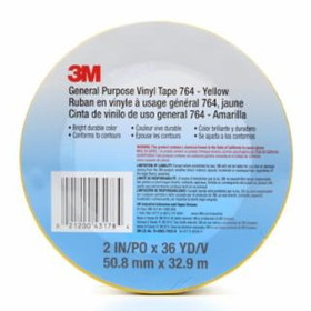 3M 405-021200-43178 Gen Purp Vinyl Tape 764 2" X 36 Yd  5 Mil Yellow