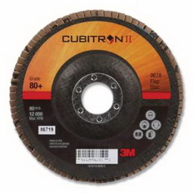 3M 051125-86719 Cubitron II&#153; Flap Disc 967A, 5 in dia, 80 Grit, 7/8 in Arbor, 12000 RPM, Type 27