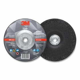 3M 051125-87450 Silver Depressed Center Grinding Wheel, 6 in dia, 7/8 in Arbor, 36 Grit, Precision Shaped Ceramic