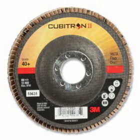 3M 051141-55635 Cubitron&#153; II 967A Flap Disc, 4-1/2 in dia, 40+ Grit, 7/8 in Arbor, 13300 RPM
