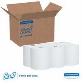 Kimberly-Clark Professional 02000 Scott Essential Towels, White, Hard Roll, 8 In W X 950 Ft L, 950 Ft Per Roll/6 Rolls Per Case