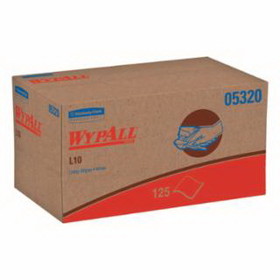Kimberly-Clark 5320 Wypall L10 Utility Wipes, Pop-Up Box, 1Ply, 9 X 10 1/2, White, 125/Box