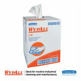 Kimberly-Clark Professional 05860 WypAll&#174; L40 Professional Towel, White, 19.5 in W x 42 in L, 200/Box, 1-Ply