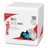 Kimberly-Clark Professional 34865 X60 Cloth Wiper, White, 12.5 in W x 12 in L, 1/4 Fold, 76 Sheets/Box
