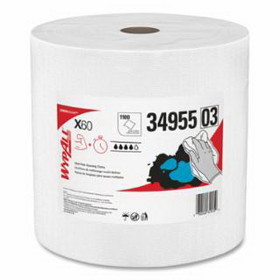 Kimberly-Clark Professional 34955 X60 Cloth Wiper, White, 13.4 in W x 12.4 in L, Jumbo Roll, 1,100 Sheets/Roll