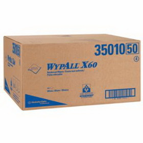 Kimberly-Clark 35010 Wypall X60 Professional Towels, Flat Sheet, White;3 Packs Per Box