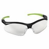 KleenGuard 38480 V30 Nemesis™ Safety Glasses, Indoor/Outdoor, Polycarbonate Lens, Uncoated, Black Frame/Green Temples, Nylon, Small