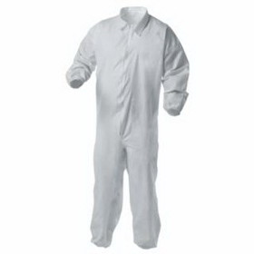 Kimberly-Clark 38934 Kleenguard A35 Coveralls, White, 4X-Large, Elastic Wrists And Ankles, Zip Front