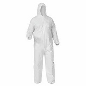 Kimberly-Clark Professional 38939 KleenGuard&#153; A35 Economy Liquid & Particle Protection Coveralls, Zipper Front/Elastic Wrists/Ankles/Hood, White, XL