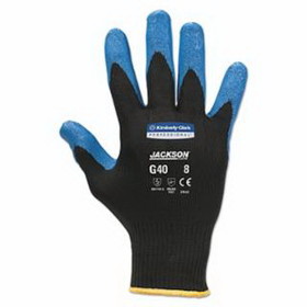 Kimberly-Clark Professional 40227 KleenGuard&#153; G40 Nitrile Foam Coated Gloves, 15 ga, Seamless Nylon Knit, 9/Large, Black/Blue