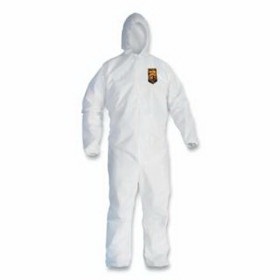 Kimberly-Clark 41506 Kleenguard A45 Breathable Liquid & Particle Protection Elastic Wrist/Ankle Coveralls, White, Xl, Hood/Fr Zipper